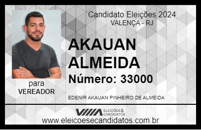 Candidato AKAUAN ALMEIDA 2024 - VALENÇA - Eleições