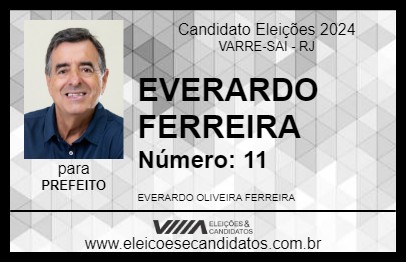 Candidato EVERARDO FERREIRA 2024 - VARRE-SAI - Eleições