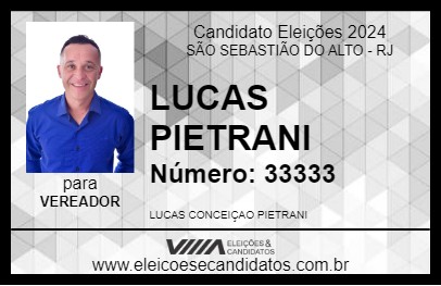 Candidato LUCAS PIETRANI 2024 - SÃO SEBASTIÃO DO ALTO - Eleições