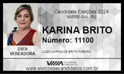 Candidato KARINA BRITO 2024 - VARRE-SAI - Eleições