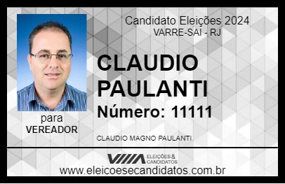 Candidato CLAUDIO PAULANTI 2024 - VARRE-SAI - Eleições