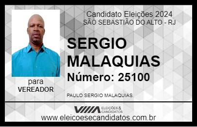 Candidato SERGIO MALAQUIAS 2024 - SÃO SEBASTIÃO DO ALTO - Eleições