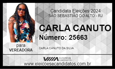 Candidato CARLA CANUTO 2024 - SÃO SEBASTIÃO DO ALTO - Eleições