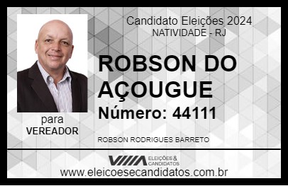 Candidato ROBSON DO AÇOUGUE 2024 - NATIVIDADE - Eleições