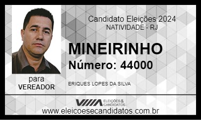 Candidato MINEIRINHO 2024 - NATIVIDADE - Eleições