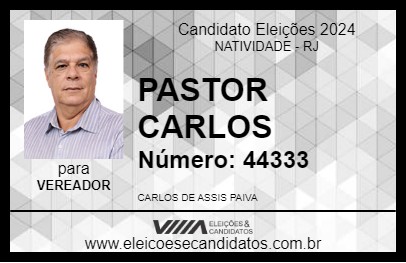 Candidato PASTOR CARLOS 2024 - NATIVIDADE - Eleições