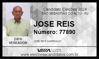 Candidato JOSE REIS 2024 - SÃO SEBASTIÃO DO ALTO - Eleições