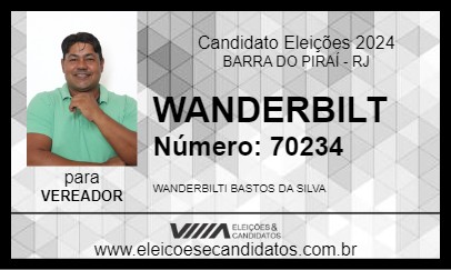 Candidato WANDERBILT 2024 - BARRA DO PIRAÍ - Eleições