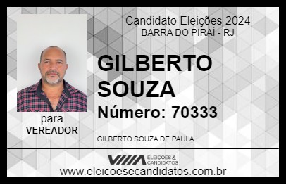 Candidato GILBERTO SOUZA 2024 - BARRA DO PIRAÍ - Eleições