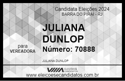 Candidato JULIANA DUNLOP 2024 - BARRA DO PIRAÍ - Eleições