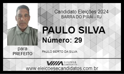 Candidato PAULO SILVA 2024 - BARRA DO PIRAÍ - Eleições