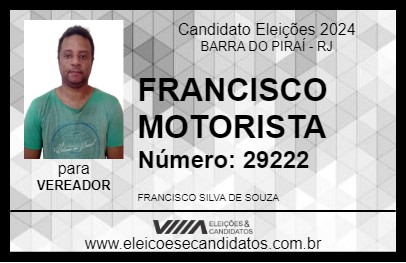 Candidato FRANCISCO MOTORISTA 2024 - BARRA DO PIRAÍ - Eleições