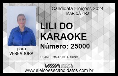 Candidato LILI DO KARAOKE  2024 - MARICÁ - Eleições