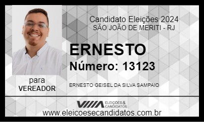 Candidato ERNESTO 2024 - SÃO JOÃO DE MERITI - Eleições