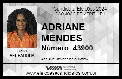 Candidato ADRIANE PRETINHO 2024 - SÃO JOÃO DE MERITI - Eleições