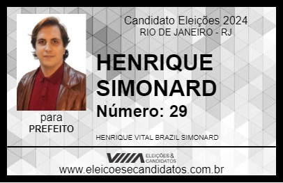 Candidato HENRIQUE SIMONARD 2024 - RIO DE JANEIRO - Eleições