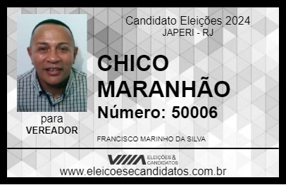 Candidato CHICO MARANHÃO 2024 - JAPERI - Eleições