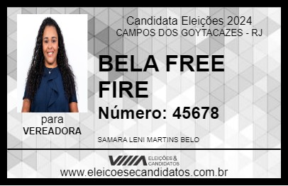 Candidato BELA FREE FIRE 2024 - CAMPOS DOS GOYTACAZES - Eleições