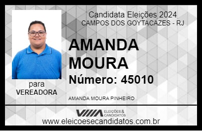 Candidato AMANDA MOURA 2024 - CAMPOS DOS GOYTACAZES - Eleições