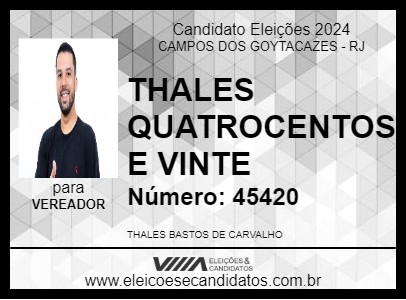 Candidato THALES QUATRO E VINTE 2024 - CAMPOS DOS GOYTACAZES - Eleições