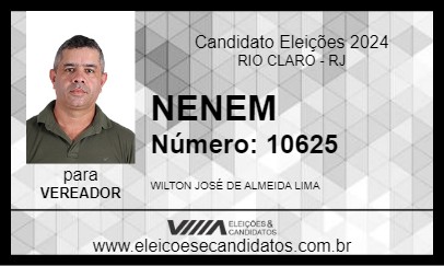 Candidato NENEM 2024 - RIO CLARO - Eleições