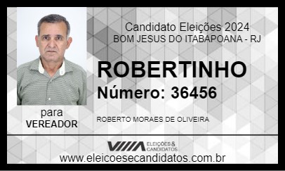 Candidato ROBERTINHO 2024 - BOM JESUS DO ITABAPOANA - Eleições