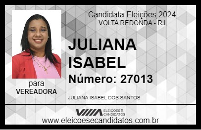 Candidato JULIANA ISABEL 2024 - VOLTA REDONDA - Eleições