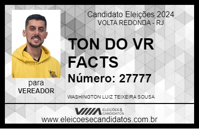 Candidato TON DO VR FACTS 2024 - VOLTA REDONDA - Eleições