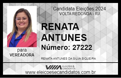 Candidato RENATA ANTUNES 2024 - VOLTA REDONDA - Eleições