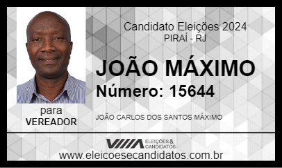 Candidato JOÃO MÁXIMO 2024 - PIRAÍ - Eleições