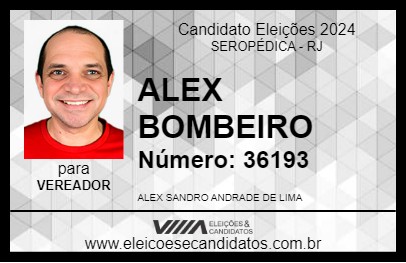 Candidato ALEX BOMBEIRO  2024 - SEROPÉDICA - Eleições