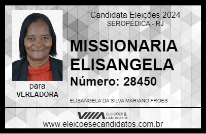 Candidato MISSIONARIA ELISANGELA  2024 - SEROPÉDICA - Eleições