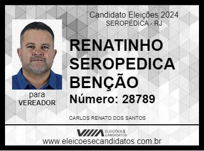 Candidato RENATINHO SEROPEDICA BENÇÃO 2024 - SEROPÉDICA - Eleições