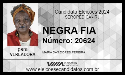 Candidato NEGRA FIA 2024 - SEROPÉDICA - Eleições