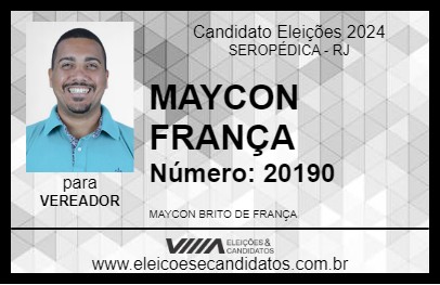 Candidato MAYCON FRANÇA 2024 - SEROPÉDICA - Eleições