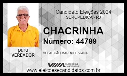 Candidato CHACRINHA 2024 - SEROPÉDICA - Eleições