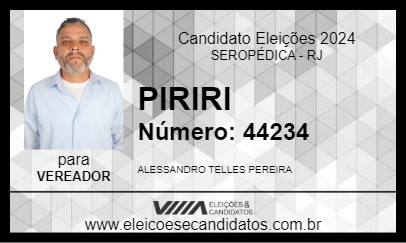 Candidato ALESSANDRO TELLES PEREIRA 2024 - SEROPÉDICA - Eleições