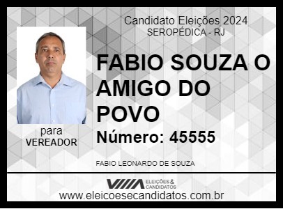 Candidato FABIO SOUZA O AMIGO DO POVO 2024 - SEROPÉDICA - Eleições