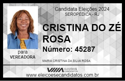 Candidato CRISTINA DO ZÉ ROSA 2024 - SEROPÉDICA - Eleições