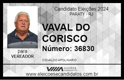 Candidato VAVAL DO CORISCO 2024 - PARATY - Eleições