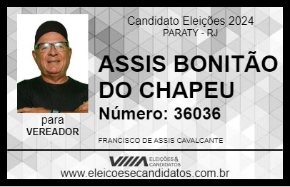 Candidato ASSIS BONITÃO DO CHAPEU 2024 - PARATY - Eleições