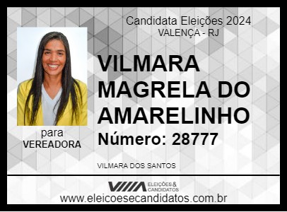 Candidato VILMARA MAGRELA DO AMARELINHO 2024 - VALENÇA - Eleições