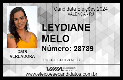 Candidato LEYDIANE MELO 2024 - VALENÇA - Eleições