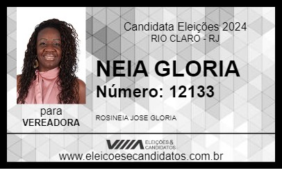 Candidato NEIA GLORIA 2024 - RIO CLARO - Eleições