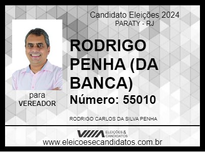 Candidato RODRIGO PENHA (DA BANCA) 2024 - PARATY - Eleições