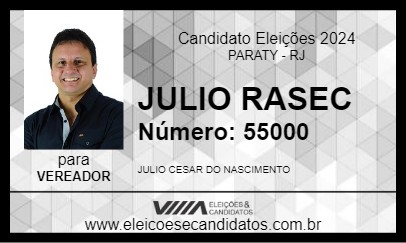 Candidato JULIO RASEC 2024 - PARATY - Eleições