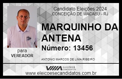 Candidato MARQUINHO DA ANTENA 2024 - CONCEIÇÃO DE MACABU - Eleições