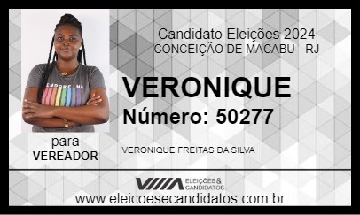 Candidato VERONIQUE 2024 - CONCEIÇÃO DE MACABU - Eleições