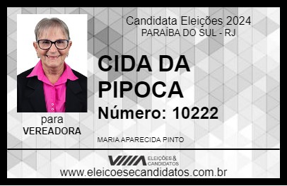 Candidato CIDA DA PIPOCA 2024 - PARAÍBA DO SUL - Eleições