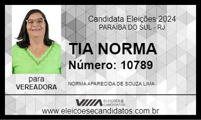 Candidato TIA NORMA 2024 - PARAÍBA DO SUL - Eleições